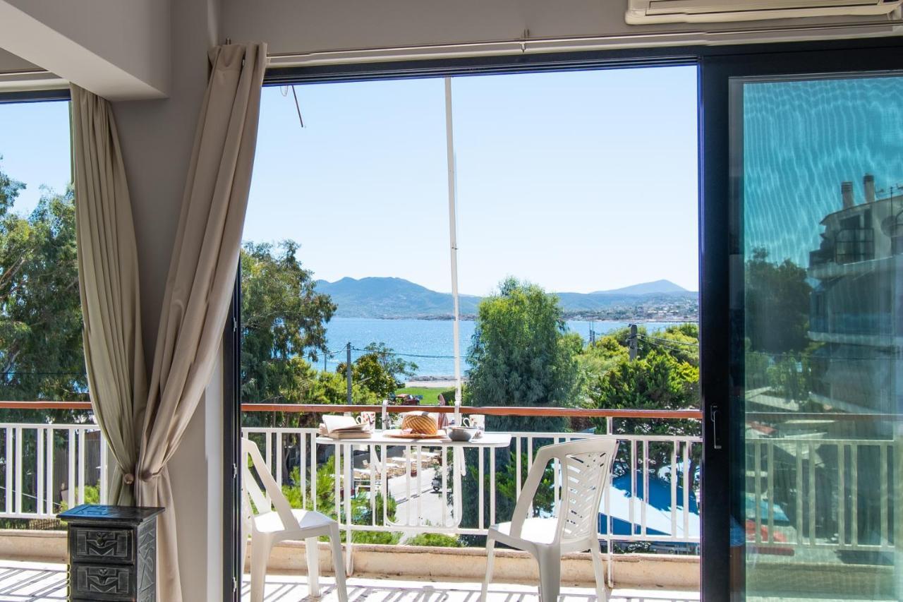 Lavish & Spacious Apt With Stunning Seaview, 10 Min Ath Airport Artemida  Exteriér fotografie